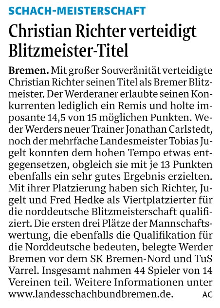 WK 17.01.20 Christian Richter verteidigt Blitzmeister Titel